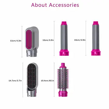 5 in 1 Electric Hair Dryer Brush – Straight, Curl, Volume & Style | Salon-Style Hair at Home