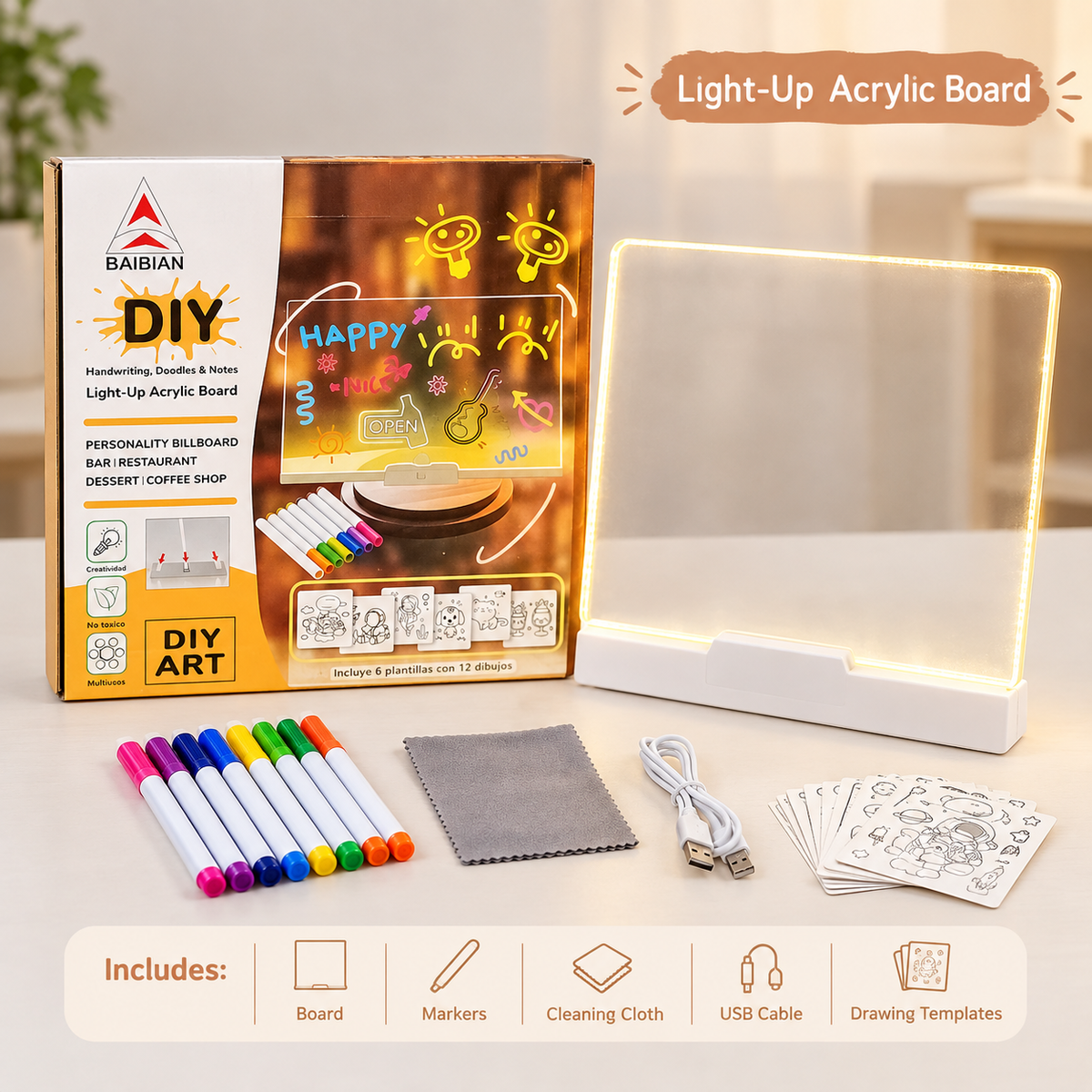 LED Light-Up Acrylic Drawing Board
