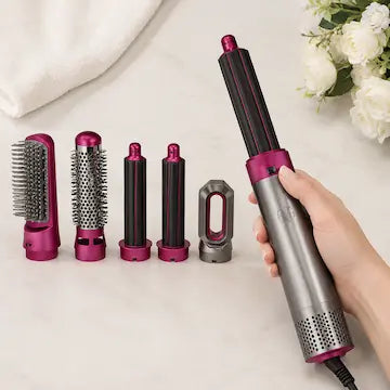 5 in 1 Electric Hair Dryer Brush – Straight, Curl, Volume & Style | Salon-Style Hair at Home