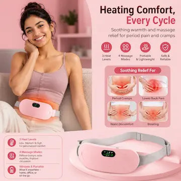Smart Period Pain Relief Belt — Heating & Vibration Therapy