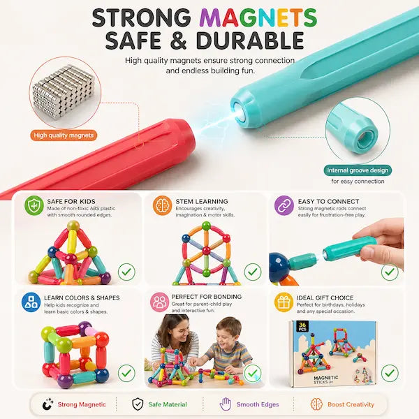 Magnetic Building Sticks