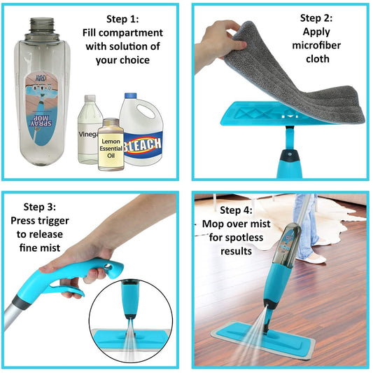 Spray Mop with Extendable Handle – Easy Floor Cleaning